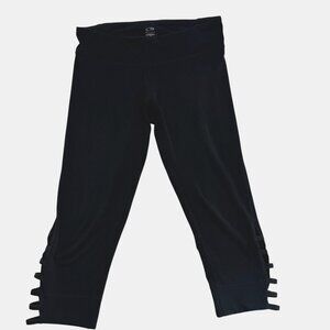 Champion Womens Black Cropped Leggings With Side Cut-Out Detail, M